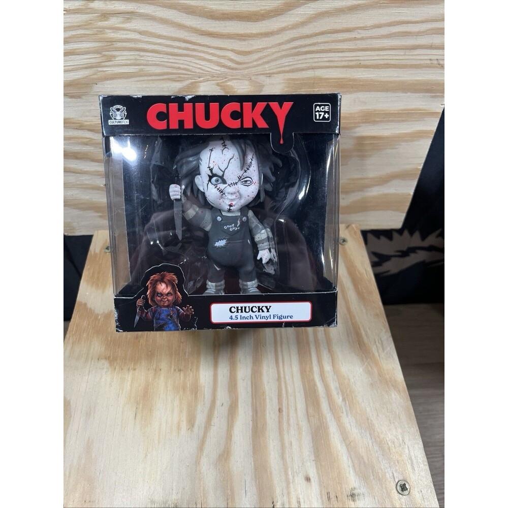 NEW Culture Fly CHUCKY DOLL Blood Splatter White & Gray 4.5in Vinyl Figure